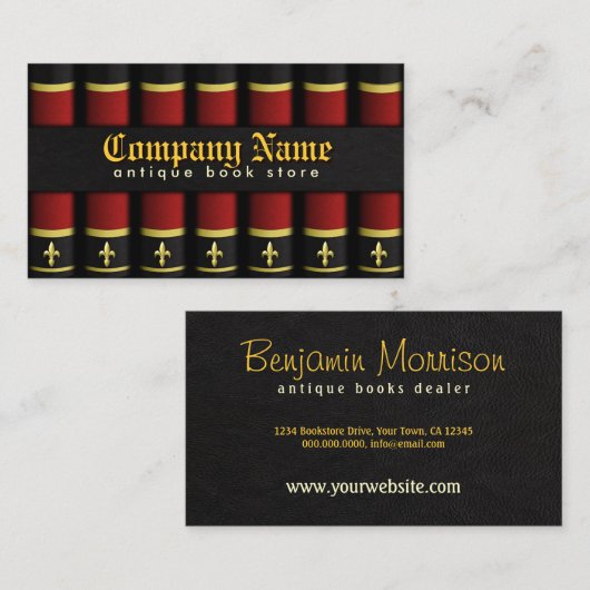 旧アンティーク書店ブックディーラーの名刺 名刺 (正面/裏面)