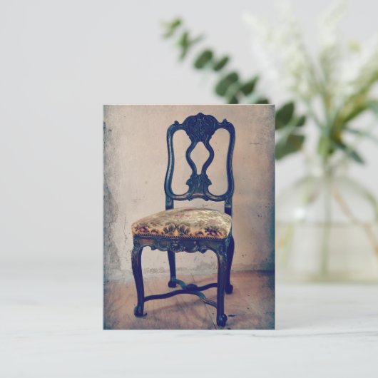 旧アンティーク椅子はがき ポストカード (スタンド正面)