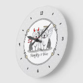 旧イいけなギリス·シープドッグ（灰色1） ラージ壁時計 (傾斜)