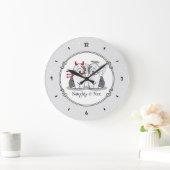 旧イいけなギリス·シープドッグ（灰色1） ラージ壁時計 (ホーム)