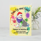 旧イギリス羊ドッグアートバースデーパーティ招待状 招待状 (スタンド正面)