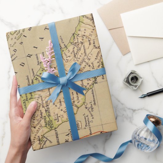 旧イタリア物理地図(1881) ラッピングペーパー (ギフト)