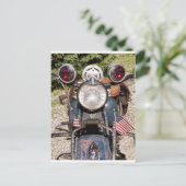 旧インディアン警察バイク ポストカード (スタンド正面)