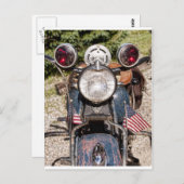 旧インディアン警察バイク ポストカード (正面/裏面)