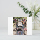 旧インディアン警察バイク ポストカード (スタンド正面)