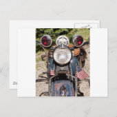 旧インディアン警察バイク ポストカード (正面/裏面)