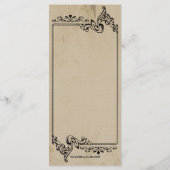 旧ウェストインスパイアカスタマイズ結婚可能メニュー・カード メニュー (裏面)