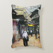 旧エルサレム旧市街地を歩いて家に帰る アクセントクッション (正面(垂直))