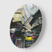 旧エルサレム旧市街地を歩いて家に帰る ラージ壁時計 (傾斜)