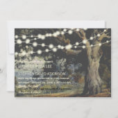 旧オーク材の木の紐が光るカントリ素朴ーウェディング 招待状 (正面)