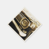 旧クラシック車のヘッドライト#2 スタンダードカクテルナプキン (角)