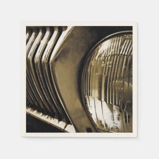 旧クラシック車ヘッドライト スタンダードカクテルナプキン