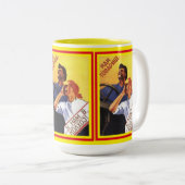 旧クラシック1939ソビエトポスタ来ー同志 ツートーンマグカップ (正面右)