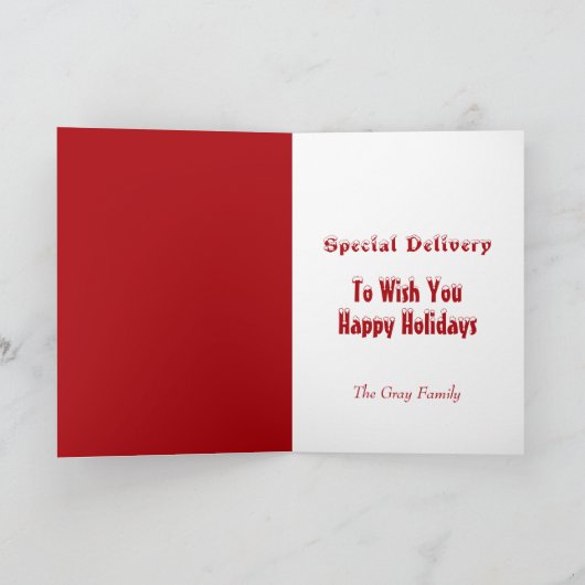 旧クリスファッションドマス |ヴィンテージ犬の郵便 シーズンカード (内部)