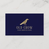 旧クロウ金ゴールドバードロゴネービエレガントーブルー 名刺 (正面)