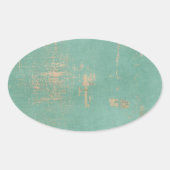 旧グランジティール(緑がかった色)絵を描ヴィンテージ新聞 楕円形シール (正面)