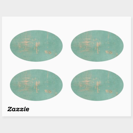 旧グランジティール(緑がかった色)絵を描ヴィンテージ新聞 楕円形シール (シート)
