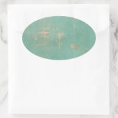 旧グランジティール（緑がかった色）絵を描ヴィンテージ新聞 楕円形シール (バッグ)