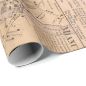 旧グリニッジCTマップ（1867年）ヴィンテージ  ラッピングペーパー (ロールコーナー)