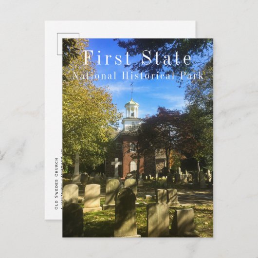 旧スウェーデン教会と教会ヤードファースト州NHP ポストカード (正面/裏面)