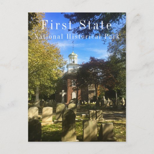 旧スウェーデン教会と教会ヤードファースト州NHP ポストカード (正面)