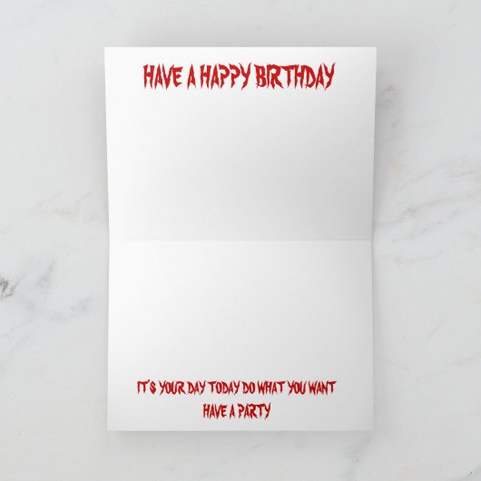 旧スカル誕生日カード カード (内部)