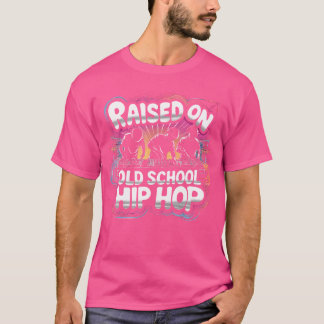 旧スクールグラフィティラップのヒップホップTシャツCで育つ Tシャツ