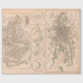 旧スコットランド西海岸と都市の地図(1872) ラッピングペーパー (フラット)