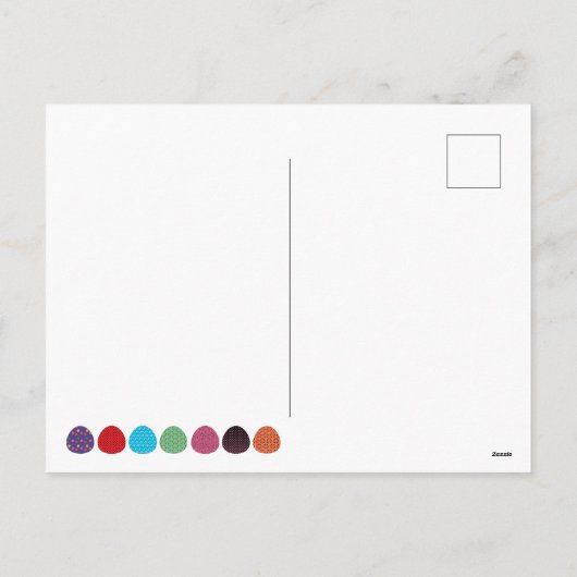 旧スタイルイエローチキンファミリーとイースターエッグ シーズンポストカード (裏面)