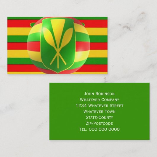 旧スタイルハワイアンフラグ 名刺 (正面/裏面)