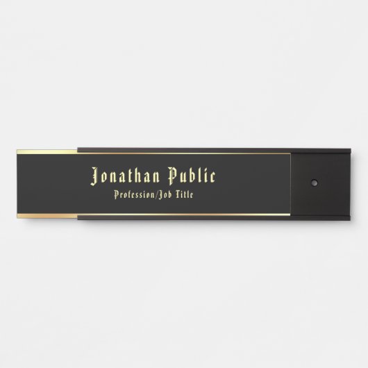 旧スタイルフォントブラック金ゴールドクラシックテンプレートルック サインプレート (正面)
