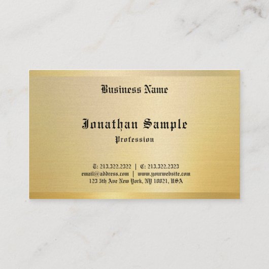 旧スタイル文字金ゴールドヴィンテージノスタルジッククラシックな外観 名刺 (裏面)