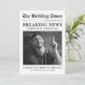 旧スタイル新聞写真誕生日パーティー 招待状 (スタンド正面)