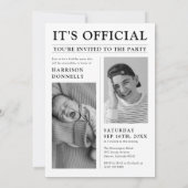 旧スタイル新聞写真誕生日パーティー 招待状 (裏面)