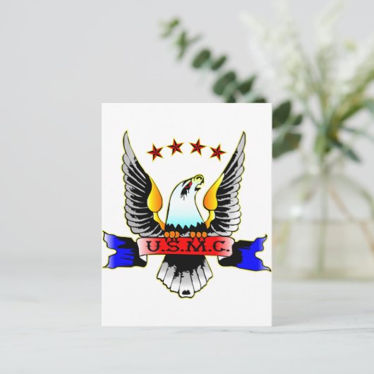 旧スタイルUSMC ポストカード (スタンド正面)