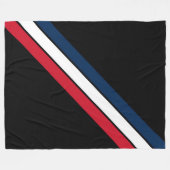 旧ストライプの校70年代80年代レトロレースストライプ フリースブランケット (正面(横))