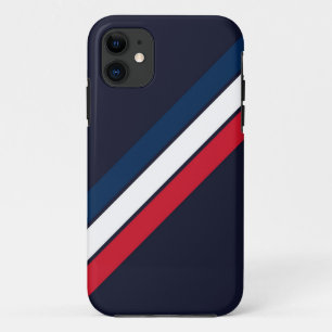旧ストライプの校70年代80年代レトロレースストライプ iPhone 11 ケース