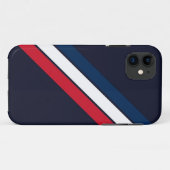 旧ストライプの校70年代80年代レトロレースストライプ Case-Mate iPhoneケース (裏面(横))