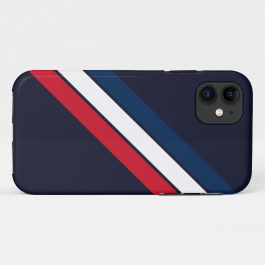 旧ストライプの校70年代80年代レトロレースストライプ Case-Mate iPhoneケース (裏面(横))