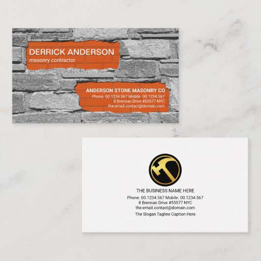 旧セメント壁新煉瓦造り煉瓦積み 名刺 (正面/裏面)