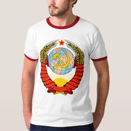 旧ソビエト連邦の紋章付き外衣 Tシャツ (正面)