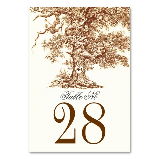 旧ツリーの結婚テーブル番号カード座席表 テーブルナンバー (正面)