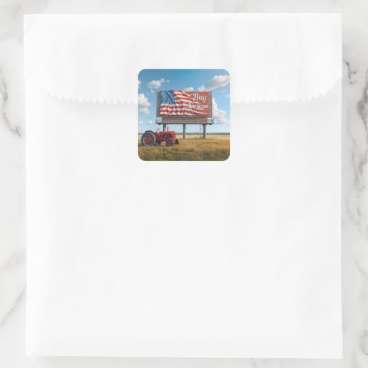 旧トラク買タ付きアメリカのビルボードサイン スクエアシール (バッグ)