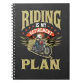 旧バイクもしくは自転車に乗る人父向けオートバイ退職贈り物 ノートブック (正面)
