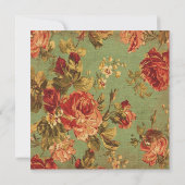 旧バラオングリーンスクエアノートカードパーソナライズされた (裏面)