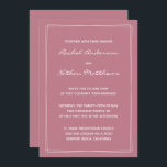 旧バラピンクミニマル結婚式招待状<br><div class="desc">コンテンポラリー結婚式招待状 – 背景色を任意の色に変更！美しい古いバラピンク。長方形のアクセント – DELETEまたはCHANGE the color!フォント、文字、文字の色を変更するこのテンプレートを使用して、独自のユニーク結婚式招待状と調整部品をデザインする。</div>