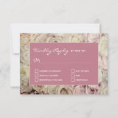 旧バラピンクRSVPカードバラ背景 出欠カード (正面)