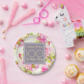 旧バラ第100回誕生日パーティー紙プレート ペーパープレート (パーティー)