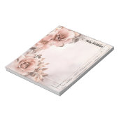 旧バラ美しいフローラ背景バレンタイン ノートパッド (回転)