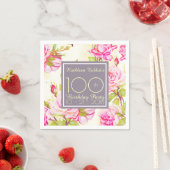 旧バラ100th誕生日パーティーペーパーナプキン スタンダードカクテルナプキン (インサイチュ)